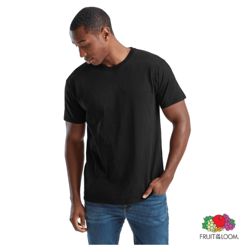 Printed Fruit of the Loom Valueweight T-Shirts in black from Total Merchandise