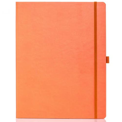 Ivory Tucson Large Notebooks with Pencil in Orange