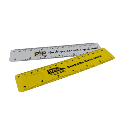 Customisable Bookmark Rulers in White and Yellow printed with your logo from Total Merchandise