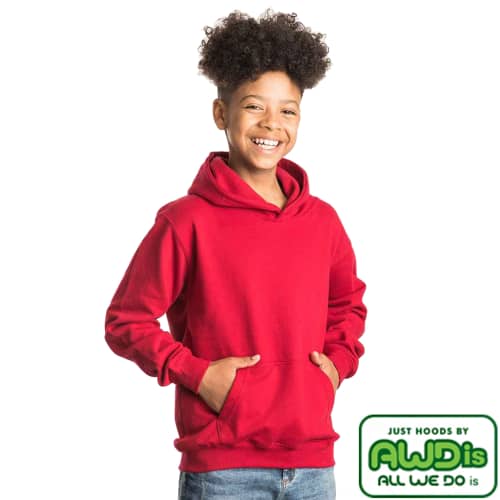 Promotional AWD Children's Hoodies in Fire Red from Total Merchandise