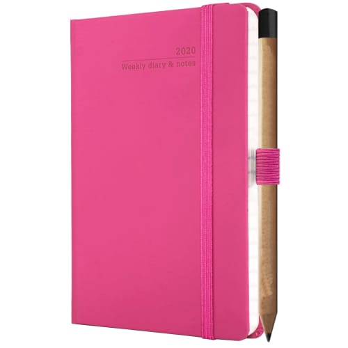 Ivory Matra Pocket Weekly Diaries with Pencil in Pink