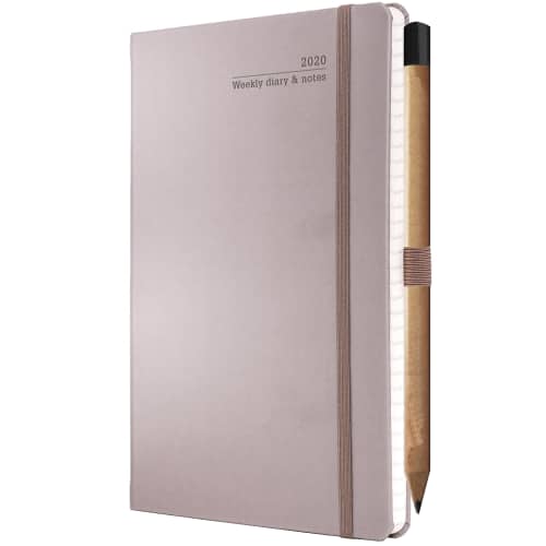 Ivory Tucson Medium Weekly Diaries with Pencil in Taupe