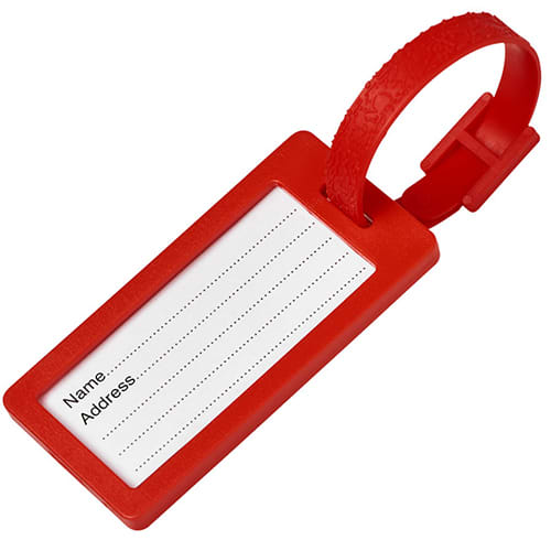 Plastic Window Luggage Tags in Red