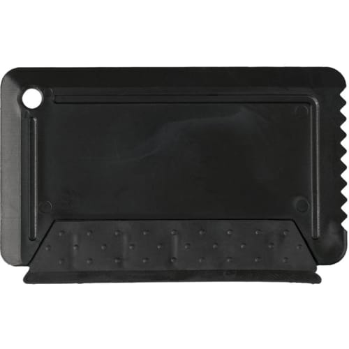 Credit Card Ice Scraper with Rubber Strip in Black