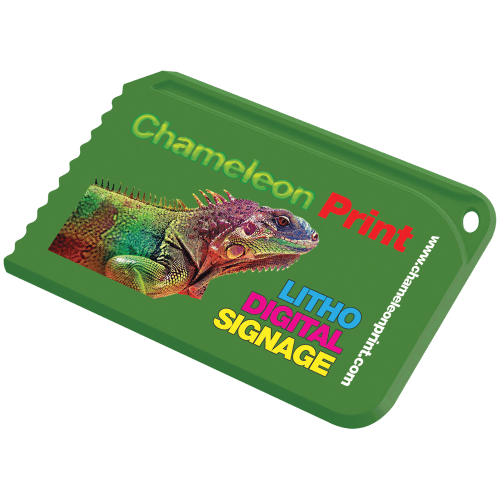 Full Colour Credit Card Ice Scrapers in Green
