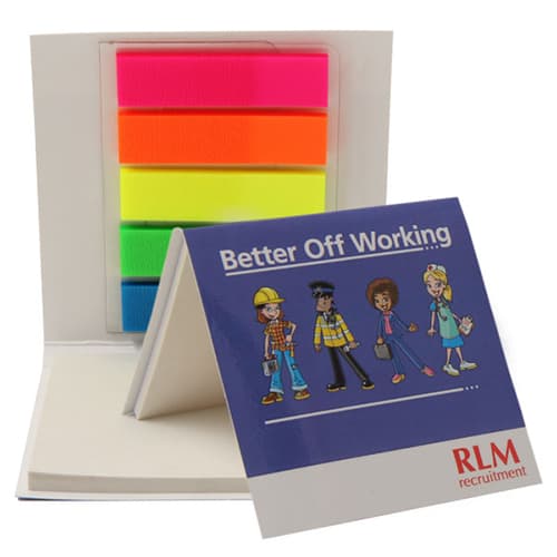 Sticky Note Pad and Index Markers in White