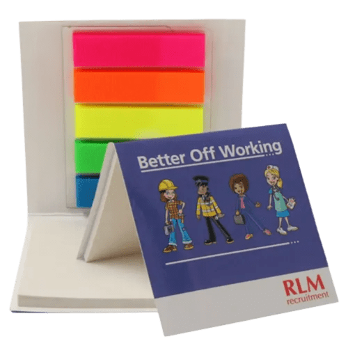 Sticky Note Pad and Index Markers in White