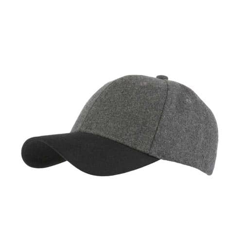 6 Panel Contrast Caps in Grey/Black