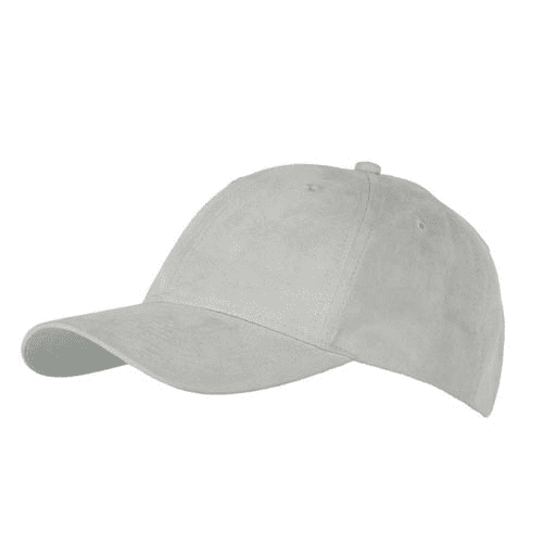 Embroidered 6 Panel Faux Suede Caps in grey from Total Merchandise