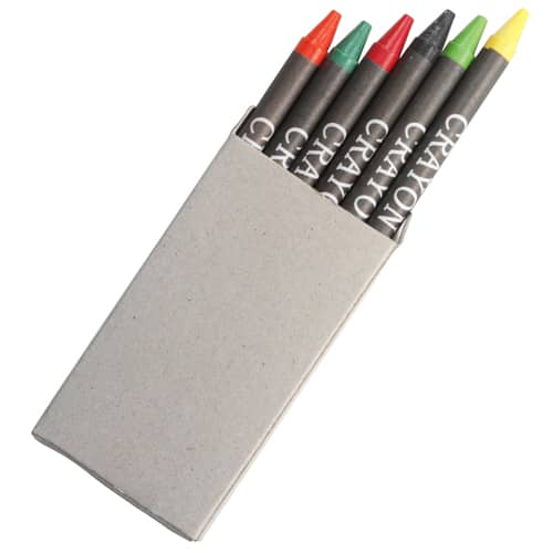 Promotional 6 Piece Crayon Set in a Recyclable Box for Kids