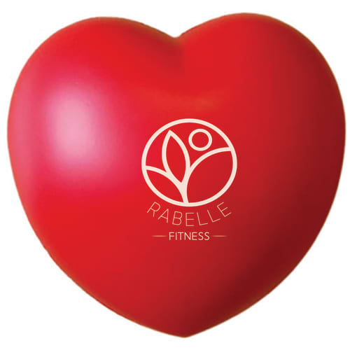 Promotional Stress Love Heart in Red Printed with Your Logo from Total Merchandise