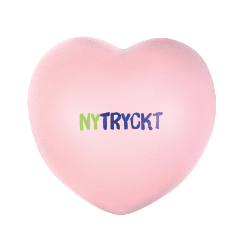 Branded Stress Love Heart in Pink Printed with Your Logo from Total Merchandise