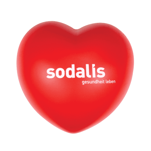 Promotional Stress Love Heart in Red Printed with Your Logo from Total Merchandise