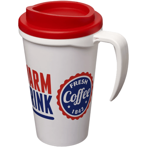 Custom Printed Americano Grande Thermal Mugs in Brown/Black with a Logo by Total Merchandise