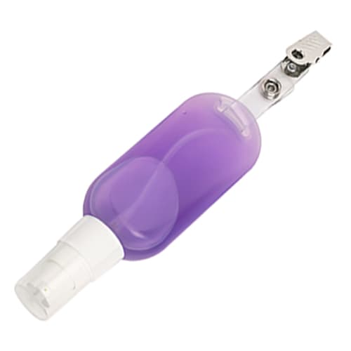 50ml Standard Clip Hand Sanitisers with a purple anti bacterial gel from Total Merchandise