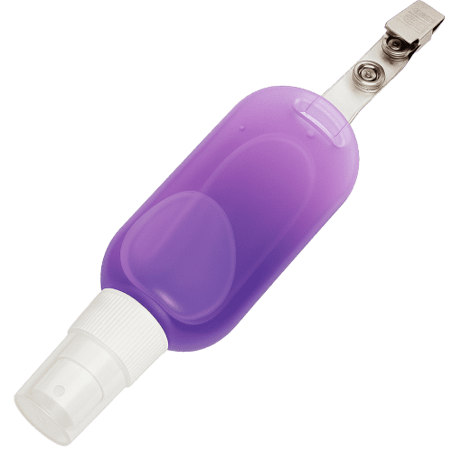 50ml Standard Clip Hand Sanitisers with a purple anti bacterial gel from Total Merchandise