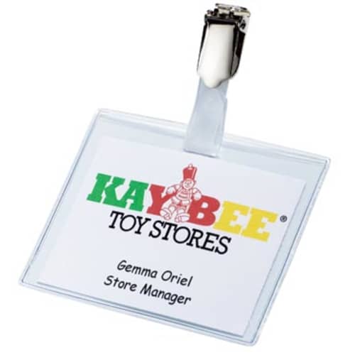 Hanging Clip Badge in Clear