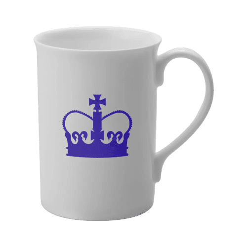 Promotional Windsor Bone China Mugs in white with a printed logo from Total Merchandise