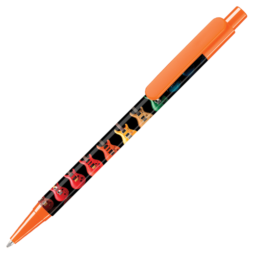 Promotional Supersaver Photo Ballpens in Orange Printed with a Logo by Total Merchandise