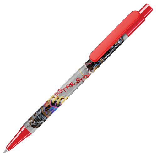 Personalised Supersaver Photo Ballpens in Red Printed with a Logo by Total Merchandise