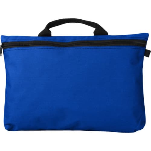 Branded royal blue zipper document bag printed with your logo from Total Merchandise-