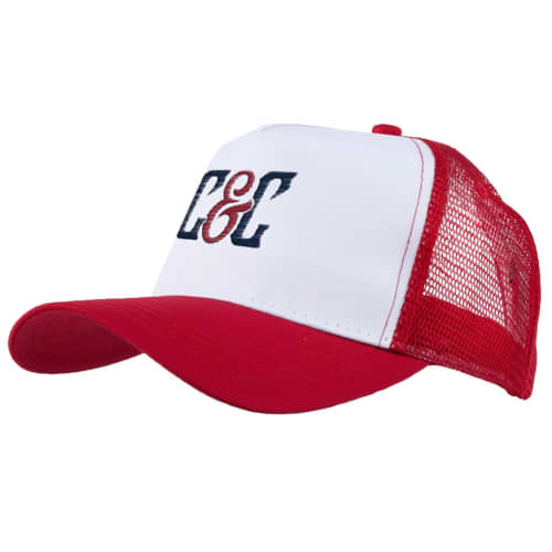 Truckers Mesh Caps in Red/White