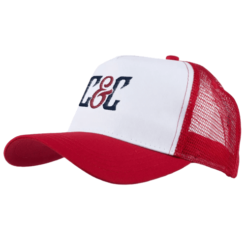Truckers Mesh Caps in Red/White