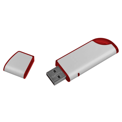 Modern USB Flashdrive in Silver/Red
