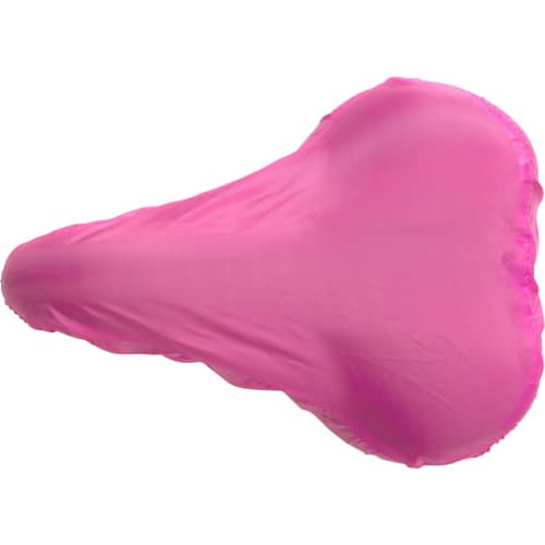 Custom branded Polyester Bike Seat Covers in pink available from Total Merchandise