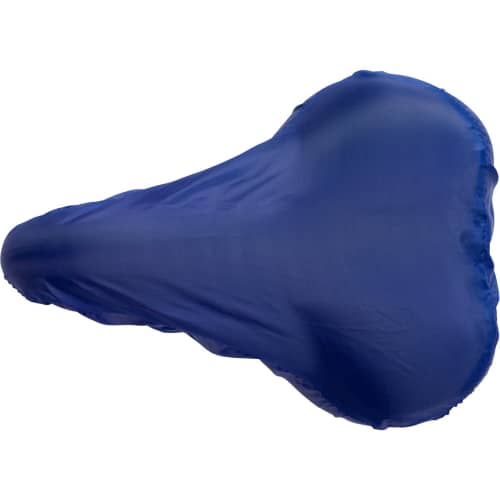 Custom printed Polyester Bike Seat Covers in cobalt blue available from Total Merchandise