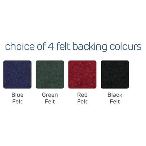 Choice of felt backing colours for promotional bespoke shaped acrylic coasters by Total Merchandise