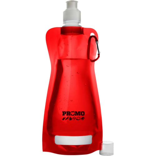 Promotional 420ml Folding Bottles available in red from Total Merchandise