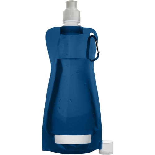 Custom 420ml Folding Bottles available in blue from Total Merchandise