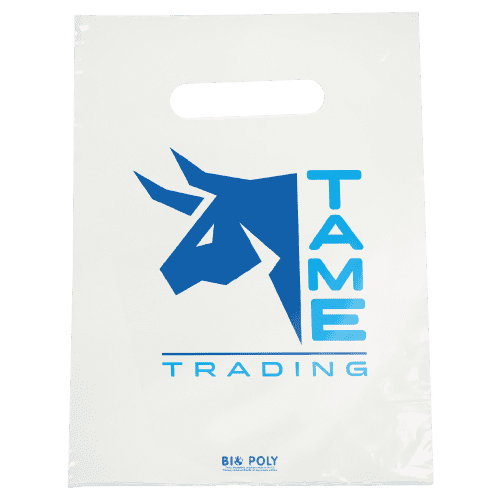 Personalised Small Plastic Carrier Bags for for Exhibition Handouts