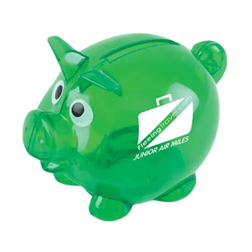 Promotional Mini Translucent Piggy Banks with company logo