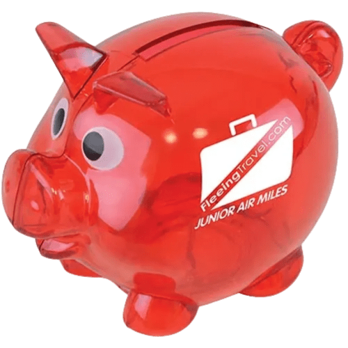 Mini Translucent Piggy Banks in Red