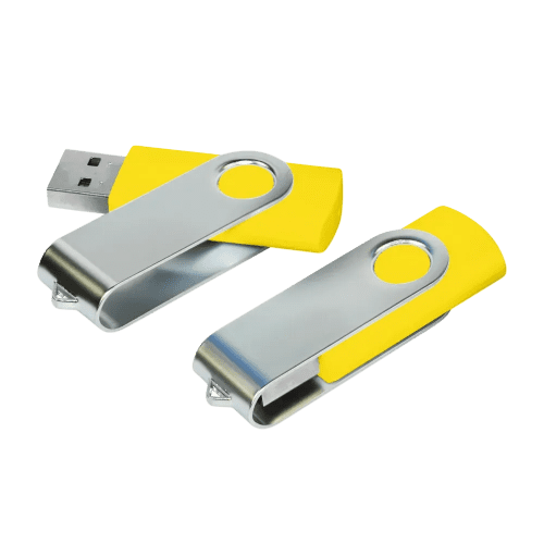 Twist Flashdrives with Micro USB in Yellow