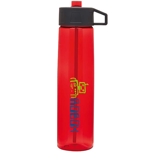 750ml Tritan Straw Bottles in Transparent Red