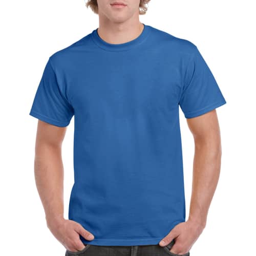 Custom branded Gildan Heavy Cotton T-Shirts in royal blue from Total Merchandise