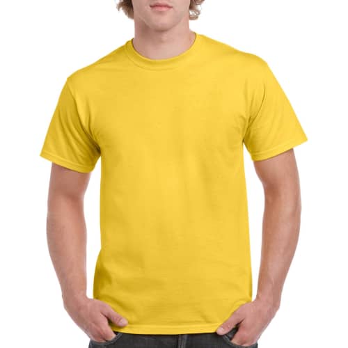 Corporate branded Gildan Heavy Cotton T-Shirts in daisy yellow from Total Merchandise