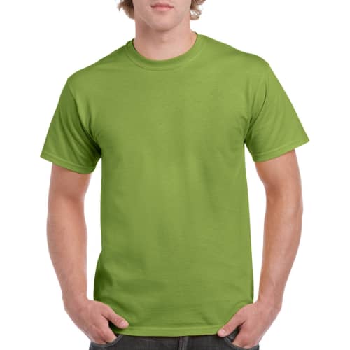 Custom printed Gildan Heavy Cotton T-Shirts in kiwi green from Total Merchandise