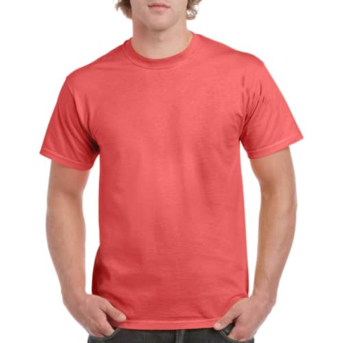 Gildan Heavy Cotton T-Shirts in Coral Silk