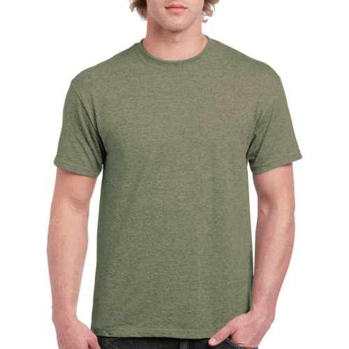 Gildan Heavy Cotton T-Shirts in Heather Military Green