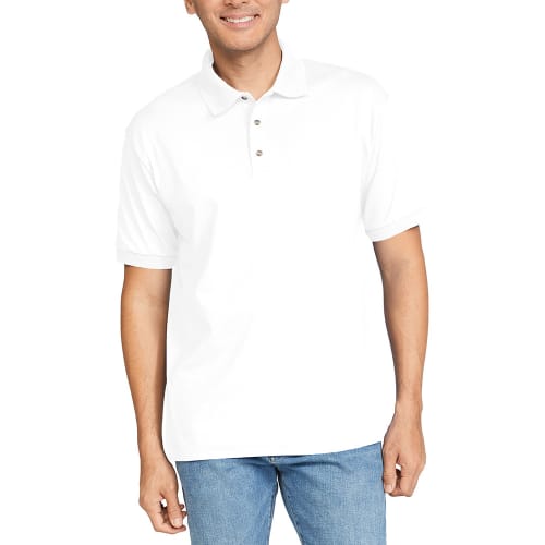 Gildan DryBlend Wicking Polo Shirts in White