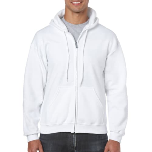 Gildan Zipped Hoodies in White