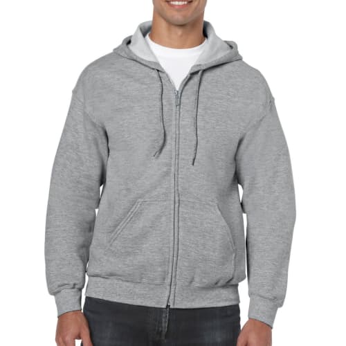 Gildan Zipped Hoodies in Sport Grey