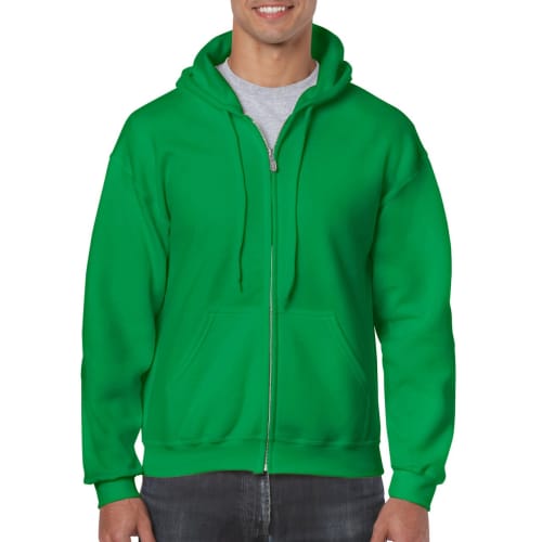 Gildan Zipped Hoodies in Irish Green