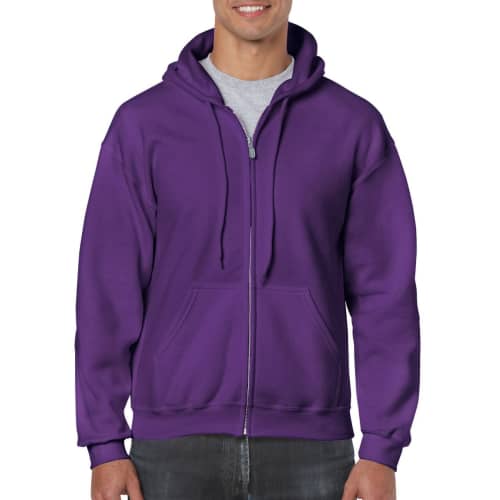 Gildan Zipped Hoodies in Purple