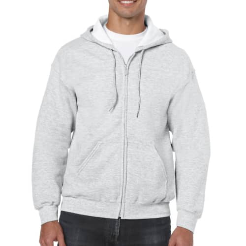 Gildan Zipped Hoodies in Ash