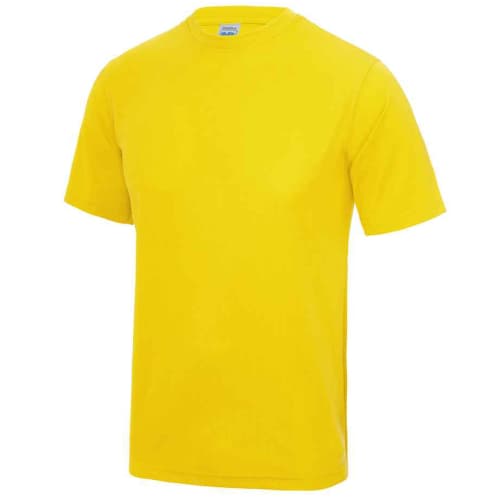 Custom Branded AWD Cool Tech Performance T-Shirts in Yellow from Total Merchandise